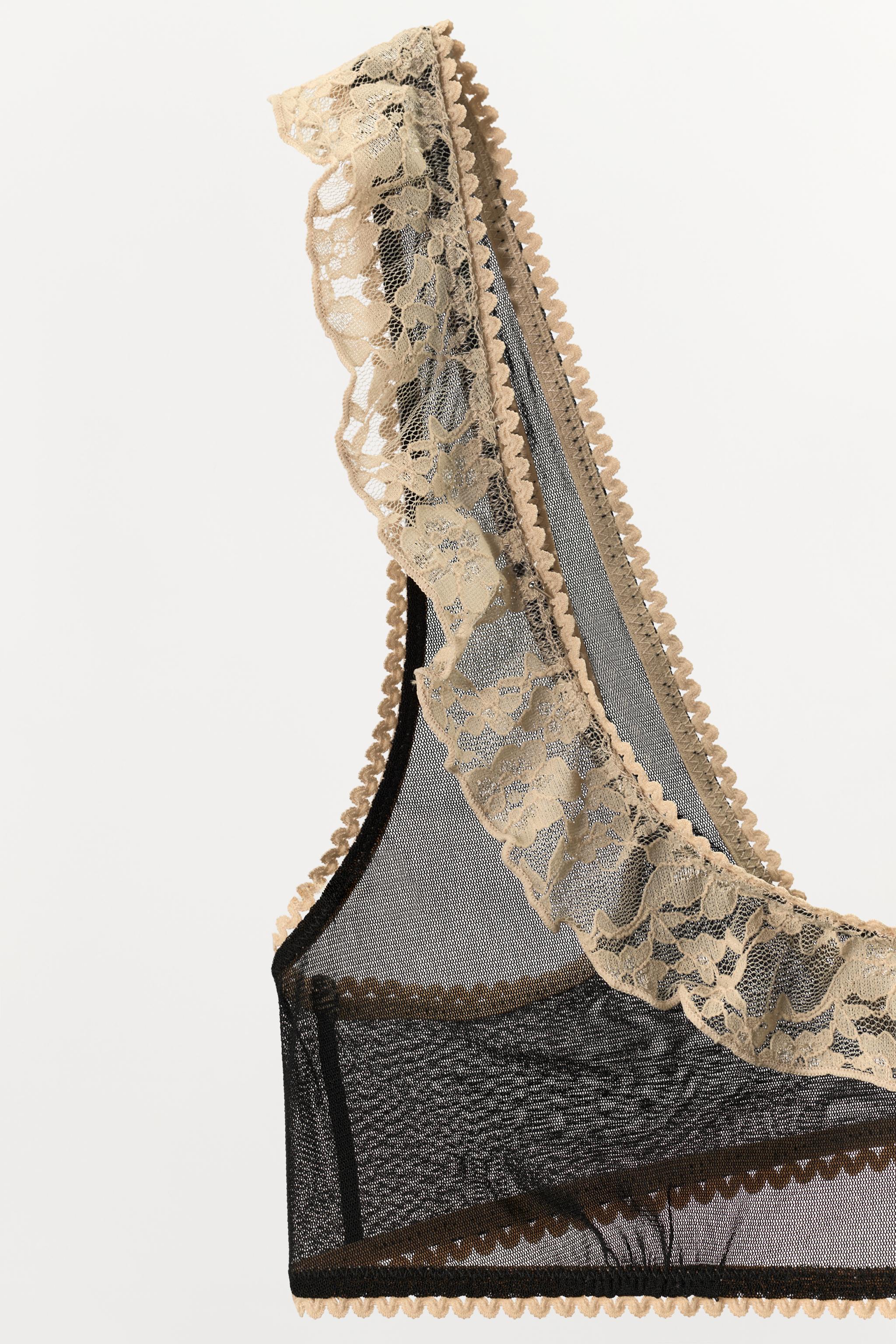 BRALETTE EN RÉSILLE ET DENTELLE